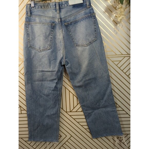Re/Done Women' Jeans 70s Stove Pipe Straight Raw Hem Casual Classic Blue Size 27 - Picture 9 of 9